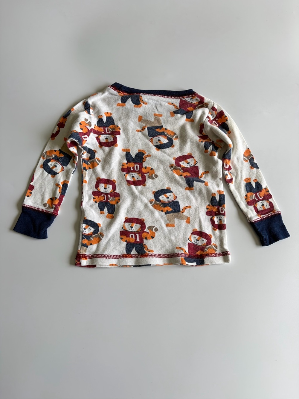 Bundle of Baby Boy Pajama Sets Size 12 Months Carter’s Football Red Blue Stripes - Picture 13 of 16